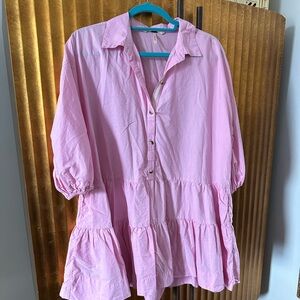 Free people bubble gum pink mini dress